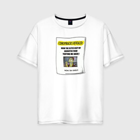 Женская футболка хлопок Oversize с принтом Рэнд Ридли в Кировске, 100% хлопок | свободный крой, круглый ворот, спущенный рукав, длина до линии бедер
 | листовка | отех | президент | псих