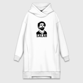 Платье-худи хлопок с принтом Salah портрет в Кировске,  |  | basel | champion | chelsea | fifa | lfc | liverpool | mo salah | mohamed salah | mokawloon | roma | soccer | uefa | базель | египет | ливерпуль | лига чемпионов | лфк | мокавлун | мохаммед салах | рома | уефа | фифа | футбол