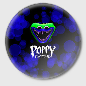 Значок с принтом Poppy Playtime воздушные шары в Кировске,  металл | круглая форма, металлическая застежка в виде булавки | poppy playtime | игра | кукла | монстр | плэйтайм | поппи плейтайм | хагги вагги | хоррор