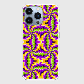 Чехол для iPhone 13 Pro с принтом Красочный фон со спиралями (иллюзия вращения) в Кировске,  |  | абстракция | аум | галлюцинация | зазеркалье | игра ума | иллюзии | индиго | майя | мантра | медитация | мираж | неон | нирвана | обман зрения | ом | оптические иллюзии | просветление | психоделика