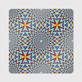 Магнит виниловый Квадрат с принтом Пульсирующий синий цветок (иллюзия движения) в Кировске, полимерный материал с магнитным слоем | размер 9*9 см, закругленные углы | абстракция | аум | галлюцинация | зазеркалье | игра ума | иллюзии | индиго | майя | мантра | медитация | мираж | неон | нирвана | обман зрения | ом | оптические иллюзии | просветление | психоделика