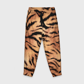 Детские брюки 3D с принтом Шкура тигра текстура в Кировске, 100% полиэстер | манжеты по низу, эластичный пояс регулируется шнурком, по бокам два кармана без застежек, внутренняя часть кармана из мелкой сетки | 2022 | год тигра | новый год | новый год 2022 | символ года | тигр | тигренок | тигрица | тигры