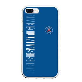 Чехол для iPhone 7Plus/8 Plus матовый с принтом PSG PARIS SAINT GERMAIN WHITE LINE SPORT в Кировске, Силикон | Область печати: задняя сторона чехла, без боковых панелей | paris saint germain | psg | saint | sport | париж | псг | псж | спорт | футбол