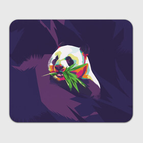 Прямоугольный коврик для мышки с принтом Панда  с бамбуком в Кировске, натуральный каучук | размер 230 х 185 мм; запечатка лицевой стороны | Тематика изображения на принте: живопись | животное | медведь | панда | японский мишка