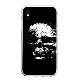 Чехол для iPhone XS Max матовый с принтом Skulls glitch в Кировске, Силикон | Область печати: задняя сторона чехла, без боковых панелей | dark | fashion | glitch | hype | skull | глитч | мода | тёмный | хайп | череп