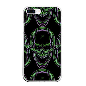 Чехол для iPhone 7Plus/8 Plus матовый с принтом Skulls vanguard pattern 2077 в Кировске, Силикон | Область печати: задняя сторона чехла, без боковых панелей | Тематика изображения на принте: fashion | hype | neon | pattern | skull | vanguard | авангард | неон | узор | хайп | череп