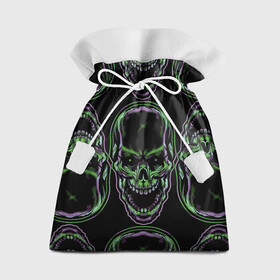 Подарочный 3D мешок с принтом Skulls vanguard pattern 2077 в Кировске, 100% полиэстер | Размер: 29*39 см | Тематика изображения на принте: fashion | hype | neon | pattern | skull | vanguard | авангард | неон | узор | хайп | череп