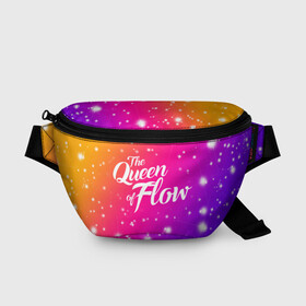 Поясная сумка 3D с принтом QUEEN FLOW   КОРОЛЕВА ПОТОКА   STAR GRADIENT в Кировске, 100% полиэстер | плотная ткань, ремень с регулируемой длиной, внутри несколько карманов для мелочей, основное отделение и карман с обратной стороны сумки застегиваются на молнию | netflix | queen flow | королева потока | нетфликс | сериал | супергерой | фильмы