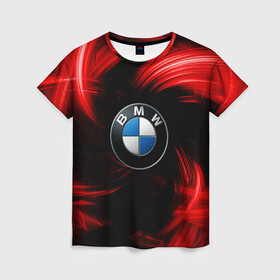 Женская футболка 3D с принтом BMW RED BEAST в Кировске, 100% полиэфир ( синтетическое хлопкоподобное полотно) | прямой крой, круглый вырез горловины, длина до линии бедер | autosport | bmw | motorsport | авто | автоспорт | бмв | в тренде | красный | машина | подарок | популярое | рекомендации | спорт