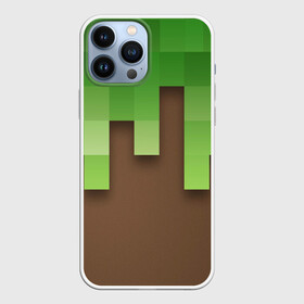 Чехол для iPhone 13 Pro Max с принтом GRASS BLOCK в Кировске,  |  | Тематика изображения на принте: block | minecraft | pixel | блок | дёрн | майнкрафт | пиксель