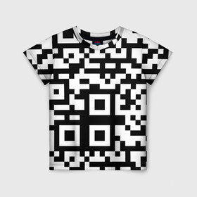 Детская футболка 3D с принтом qr code куаркод в Кировске, 100% гипоаллергенный полиэфир | прямой крой, круглый вырез горловины, длина до линии бедер, чуть спущенное плечо, ткань немного тянется | covid | qr code | антикороновирус | ковид | куаркод | привика