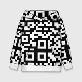 Детская толстовка 3D с принтом qr code куаркод в Кировске, 100% полиэстер | двухслойный капюшон со шнурком для регулировки, мягкие манжеты на рукавах и по низу толстовки, спереди карман-кенгуру с мягким внутренним слоем | Тематика изображения на принте: covid | qr code | антикороновирус | ковид | куаркод | привика