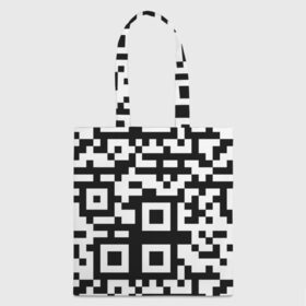 Шоппер 3D с принтом qr code куаркод в Кировске, 100% полиэстер | Плотность: 200 г/м2; Размер: 34×35 см; Высота лямок: 30 см | Тематика изображения на принте: covid | qr code | антикороновирус | ковид | куаркод | привика