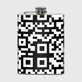 Фляга с принтом qr code куаркод в Кировске, металлический корпус | емкость 0,22 л, размер 125 х 94 мм. Виниловая наклейка запечатывается полностью | covid | qr code | антикороновирус | ковид | куаркод | привика