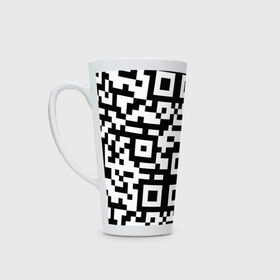 Кружка Латте с принтом qr code куаркод в Кировске, Белая керамика | Объем 480 мл; Высота 150 мм; Диаметр 90 мм | Тематика изображения на принте: covid | qr code | антикороновирус | ковид | куаркод | привика