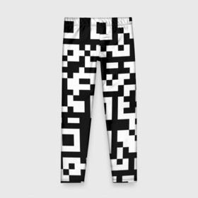 Детские леггинсы 3D с принтом qr code куаркод в Кировске, полиэстер 85%, спандекс 15% | эластичный пояс, зауженный крой | Тематика изображения на принте: covid | qr code | антикороновирус | ковид | куаркод | привика