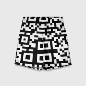 Детские спортивные шорты 3D с принтом qr code куаркод в Кировске,  100% полиэстер
 | пояс оформлен широкой мягкой резинкой, ткань тянется
 | Тематика изображения на принте: covid | qr code | антикороновирус | ковид | куаркод | привика