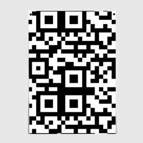 Постер с принтом qr code куаркод в Кировске, 100% бумага
 | бумага, плотность 150 мг. Матовая, но за счет высокого коэффициента гладкости имеет небольшой блеск и дает на свету блики, но в отличии от глянцевой бумаги не покрыта лаком | covid | qr code | антикороновирус | ковид | куаркод | привика