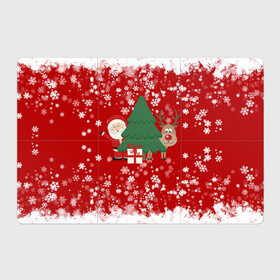 Магнитный плакат 3Х2 с принтом Новогоднее настроение Santa в Кировске, Полимерный материал с магнитным слоем | 6 деталей размером 9*9 см | 2021 | 2022 | happy new year 2022 | дед мороз | дед мороз и олень | елка | новый год | новый год 2022 | олень | праздник | санта