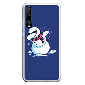 Чехол для Honor P30 с принтом Dab Snowman in a scarf в Кировске, Силикон | Область печати: задняя сторона чехла, без боковых панелей | Тематика изображения на принте: 2022 | 22 | christmas | dab | dub | new | notes | scarf | snow | snowman | snowy | woman | year | баба | год | даб | новый | ноты | очки | рождество | снег | снеговик | снежная | шарф