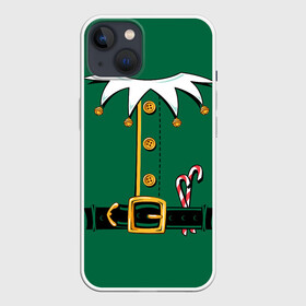 Чехол для iPhone 13 с принтом Christmas Elf Outfit в Кировске,  |  | christmas | claus | clothes | deer | elf | frost | helpers | new | north | outfit | pole | santa | year | год | дед | клаус | мороз | новый | одежда | олени | полюс | помощники | рождественский | рождество | санта | санты | северный | эльф