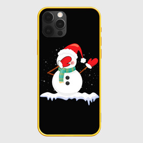 Чехол для iPhone 12 Pro с принтом Cartoon Dab Snowman в Кировске, силикон | область печати: задняя сторона чехла, без боковых панелей | Тематика изображения на принте: 2022 | 22 | cartoon | christmas | dab | dub | mult | new | notes | scarf | snow | snowman | snowy | woman | year | баба | год | даб | мультяшный | новый | очки | рождество | снег | снеговик | снежная | шарф