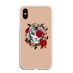 Чехол для iPhone XS Max матовый с принтом White Tiger Symbol в Кировске, Силикон | Область печати: задняя сторона чехла, без боковых панелей | blue | christmas | eyes | face | flowers | glow | muzzle | new | rose | snow | symbol | tiger | tulip | white | winter | year | белый | глаза | год | года | зима | лицо | нового | новый | рождество | свечение | символ | синее | тигр | тигра