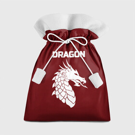 Подарочный 3D мешок с принтом WHITE_DRAGON в Кировске, 100% полиэстер | Размер: 29*39 см | Тематика изображения на принте: dragon | white | white dragon | белый | белый дракон | дракон | дракон вектор