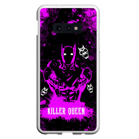 Чехол для Samsung S10E с принтом JOJO   KILLER QUEEN   КОРОЛЕВА УБИЙЦА   АРТ в Кировске, Силикон | Область печати: задняя сторона чехла, без боковых панелей | adventure | jojo | jojos bizarre | jojos bizarre adventure | killer queen | pattern | yare yare daze | аниме | брызги | джоджо | манга | розовый | узор | яре яре дазе