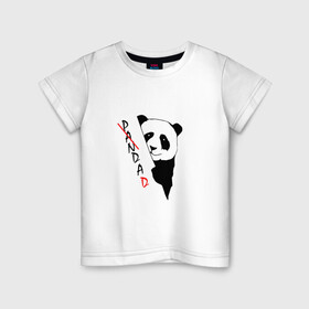 Детская футболка хлопок с принтом Пандочка (смешная) в Кировске, 100% хлопок | круглый вырез горловины, полуприлегающий силуэт, длина до линии бедер | девушке | интересный | панда | подарок | смешная
