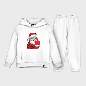 Детский костюм хлопок Oversize с принтом Плохой дед мороз Merry x mas в Кировске,  |  | 2022 | bad | комикс | новый год | рождество | санта