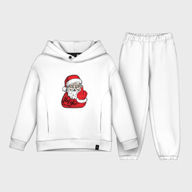 Детский костюм хлопок Oversize с принтом Плохой санта Merry x mas в Кировске,  |  | 2022 | дед мороз | новый год | с рождеством | санта