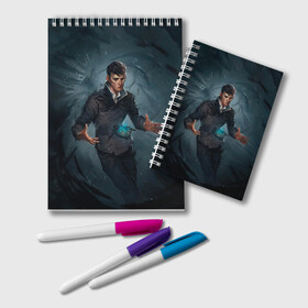 Блокнот с принтом Dishonored art в Кировске, 100% бумага | 48 листов, плотность листов — 60 г/м2, плотность картонной обложки — 250 г/м2. Листы скреплены удобной пружинной спиралью. Цвет линий — светло-серый
 | Тематика изображения на принте: dishonored | disonord | game | games | дисонорд | игра | игры