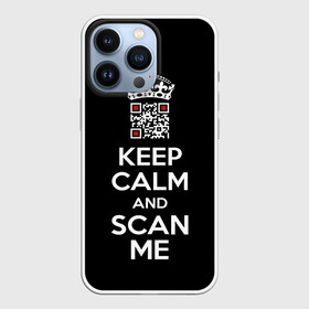 Чехол для iPhone 13 Pro с принтом Keep calm and scan me: fuck off в Кировске,  |  | crown | cute | keep calm and scan me | qr code | qr код | royal motto | королевский девиз | корона | милый | пошел ты | успокойся и просканируй меня