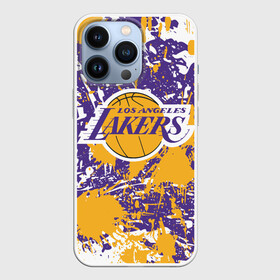 Чехол для iPhone 13 Pro с принтом LAKERS ФИРМЕННЫЕ ЦВЕТА БРЫЗГИ КРАСОК   LA в Кировске,  |  | america | basketball | kobe bryant | la | la lakers | lakers | los angeles lakers | nba | usa | баскетбол | кобе брайант | лос анджелес лейкерс | нба | сша