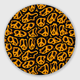 Круглый коврик для мышки с принтом Пацифик. Знак мира в Кировске, резина и полиэстер | круглая форма, изображение наносится на всю лицевую часть | pacific | peace | жест | знак | мир | мирный | пацифик | пис