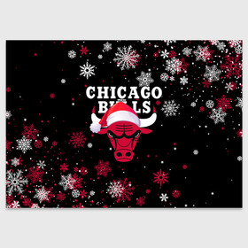 Поздравительная открытка с принтом НОВОГОДНИЙ CHICAGO BULLS 2022 СНЕЖИНКИ в Кировске, 100% бумага | плотность бумаги 280 г/м2, матовая, на обратной стороне линовка и место для марки
 | Тематика изображения на принте: 2022 | 23 | basketball | bulls | chicago bulls | jordan | logo | michael jordan | nba | red | sport | баскетбол | быки | джордан | лого | майкл джордан | новогодний чикаго булс | новый год | спорт | чикаго буллс | чикаго булс новый год
