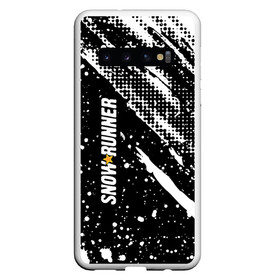 Чехол для Samsung Galaxy S10 с принтом SnowRunner Logo в Кировске, Силикон | Область печати: задняя сторона чехла, без боковых панелей | race | snowrunner | гонки | гонки по бездорожью | гоночные игры | зимние гонки | снежные гонки | снежный бегун | сноу раннер | сноураннер