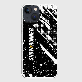 Чехол для iPhone 13 mini с принтом SnowRunner Logo в Кировске,  |  | Тематика изображения на принте: race | snowrunner | гонки | гонки по бездорожью | гоночные игры | зимние гонки | снежные гонки | снежный бегун | сноу раннер | сноураннер