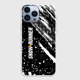 Чехол для iPhone 13 Pro Max с принтом SnowRunner Logo в Кировске,  |  | Тематика изображения на принте: race | snowrunner | гонки | гонки по бездорожью | гоночные игры | зимние гонки | снежные гонки | снежный бегун | сноу раннер | сноураннер