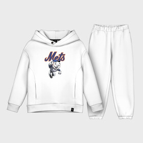 Детский костюм хлопок Oversize с принтом New York Mets в Кировске,  |  | ball | baseball | mascot | new york | team | usa | бейсбол | мяч | нью йорк | сша | талисман