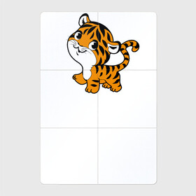 Магнитный плакат 2Х3 с принтом Маленький тигруля в Кировске, Полимерный материал с магнитным слоем | 6 деталей размером 9*9 см | Тематика изображения на принте: год тигра | для девушек | для детей | животные | звери | малыш | ребенок | тигр | тигренок | тигрик