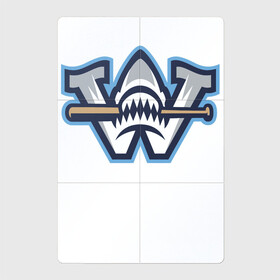 Магнитный плакат 2Х3 с принтом Wilmington Sharks в Кировске, Полимерный материал с магнитным слоем | 6 деталей размером 9*9 см | baseball | bat | fangs | shark | team | usa | wilmington | акула | бейсбол | бита | вильмингтон | клыки | сша