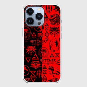 Чехол для iPhone 13 Pro с принтом THE WITCHER LOGOBOMBING BLACK RED в Кировске,  |  | geralt | the witcher | the witcher wild hunt | witcher | wolf | аард | аксий | белый волк | бестиарий | ведьмак | ведьмак 3 | волк | геральт | игни | ирден | йенифер | каер морхен | квен | охотник | трисс | цири | школа волка