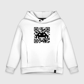 Детское худи Oversize хлопок с принтом QR Monster в Кировске, френч-терри — 70% хлопок, 30% полиэстер. Мягкий теплый начес внутри —100% хлопок | боковые карманы, эластичные манжеты и нижняя кромка, капюшон на магнитной кнопке | Тематика изображения на принте: 19 | code | corona | covid | meme | memes | monster | ncov | ncov19 | qr | quick | response | virus | антивирус | антикоронавирус | быстрый | вирус | ковид | код | корона | коронавирус | мем | мемы | монстр | отклик