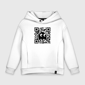 Детское худи Oversize хлопок с принтом QR Ghost в Кировске, френч-терри — 70% хлопок, 30% полиэстер. Мягкий теплый начес внутри —100% хлопок | боковые карманы, эластичные манжеты и нижняя кромка, капюшон на магнитной кнопке | 19 | code | corona | covid | ghost | meme | memes | monster | ncov | ncov19 | qr | quick | response | virus | антивирус | антикоронавирус | быстрый | вирус | ковид | код | корона | коронавирус | мем | мемы | монстр | отклик | приведение | приз