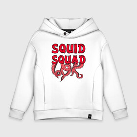 Детское худи Oversize хлопок с принтом Squid Squad в Кировске, френч-терри — 70% хлопок, 30% полиэстер. Мягкий теплый начес внутри —100% хлопок | боковые карманы, эластичные манжеты и нижняя кромка, капюшон на магнитной кнопке | Тематика изображения на принте: 001 | 067 | 101 | 199 | 212 | 456 | game | korea | mask | netflix | ojingeo geim | squid game | деньги | игра | игра в кальмара | кальмар | кино | кореец | корея | криминал | кровь | маска | нетфликс | сериал | триллер