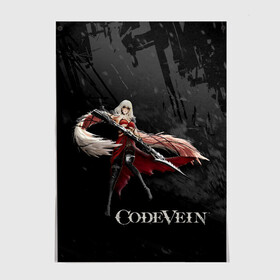 Постер с принтом Ева Ру Code Vein в Кировске, 100% бумага
 | бумага, плотность 150 мг. Матовая, но за счет высокого коэффициента гладкости имеет небольшой блеск и дает на свету блики, но в отличии от глянцевой бумаги не покрыта лаком | eva | eva roux | roux | девушка | ева | игра | код вейн | персонаж | роукс