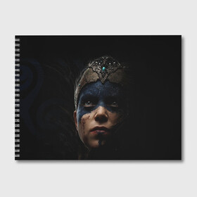 Альбом для рисования с принтом Hellblade 2022 в Кировске, 100% бумага
 | матовая бумага, плотность 200 мг. | викинги | девушка | игра | племя | средневековье