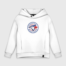 Детское худи Oversize хлопок с принтом Toronto Blue Jays в Кировске, френч-терри — 70% хлопок, 30% полиэстер. Мягкий теплый начес внутри —100% хлопок | боковые карманы, эластичные манжеты и нижняя кромка, капюшон на магнитной кнопке | baseball | bird | canada | jay | team | toronto | бейсбол | канада | птица | сойка | торонто